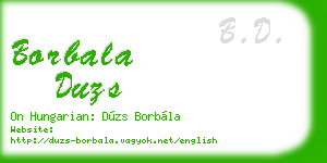 borbala duzs business card